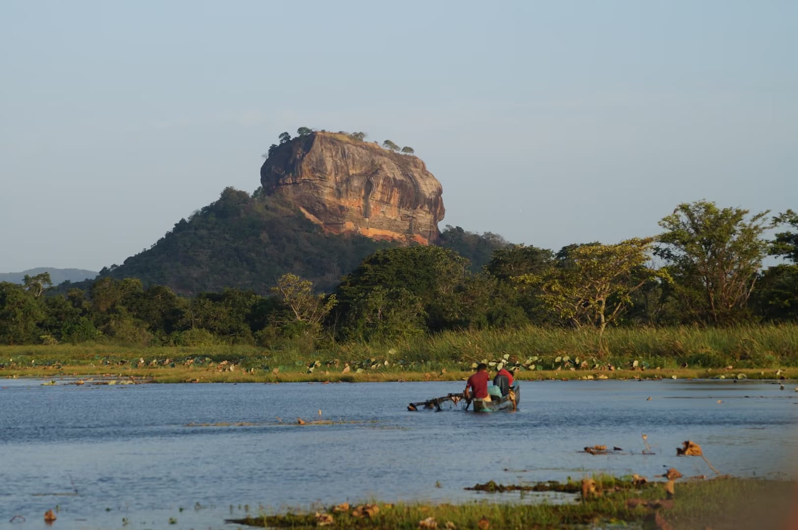 Scenic view of Sigiriya Rock Fortress rising above Sri Lanka's Cultural Triangle